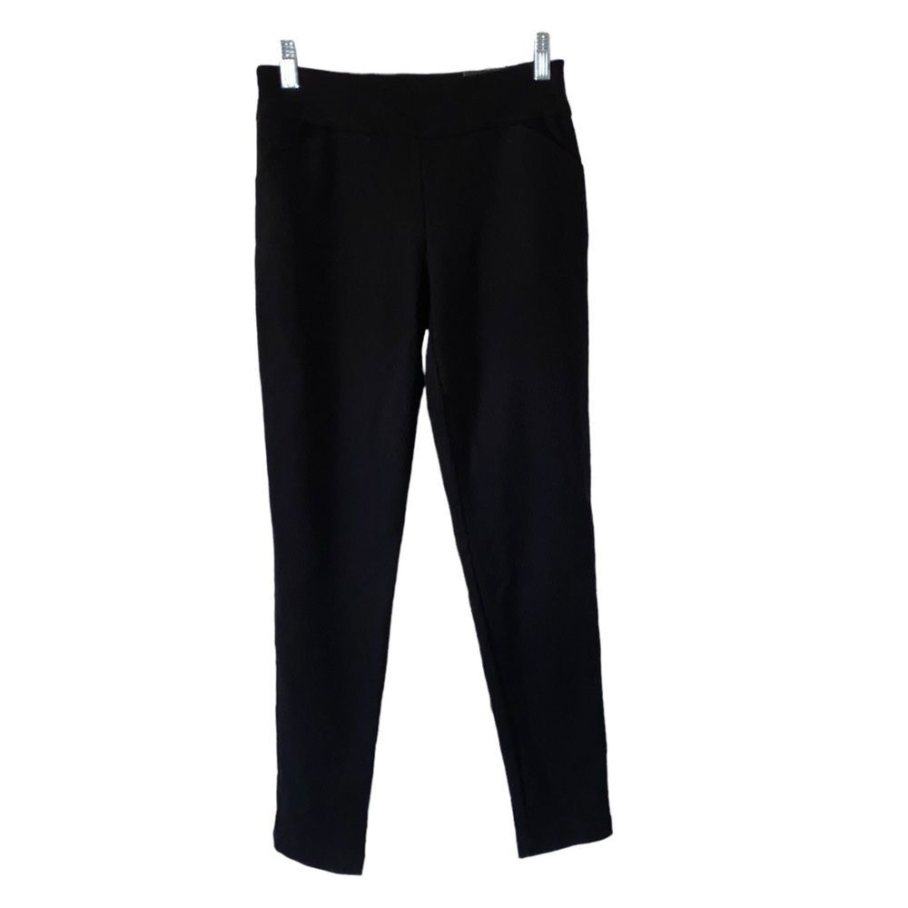 NWT Versona Black Waffle Texture Modern Ankle Pants Size 2 Womens !